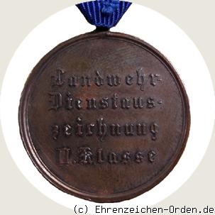 Landwehr Dienstauszeichnung 2.Klasse 1913 R&uuml;ckseite
