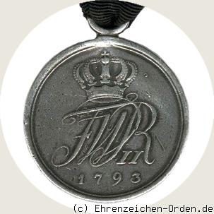 Silberne Militär-Verdienstmedaille 1793 R&uuml;ckseite