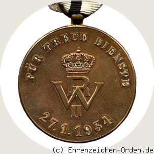 Treuedienstmedaille zum 75. Geburtstag Wilhelm II. Bronze R&uuml;ckseite
