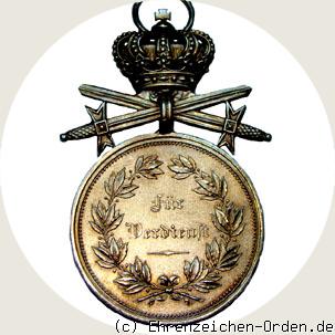 Goldene Verdienstmedaille 2. Modell mit Krone und Schwertern
