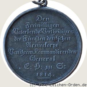 Eiserne Medaille für die Freiwilligen des V. Deutschen Armeekorps 1814