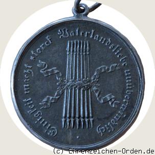 Eiserne Medaille für die Freiwilligen des V. Deutschen Armeekorps 1814 R&uuml;ckseite