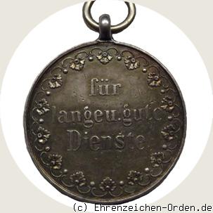 Dienstauszeichnung für 15 Jahre Silberne Medaille 1868 (2.Prägung) R&uuml;ckseite