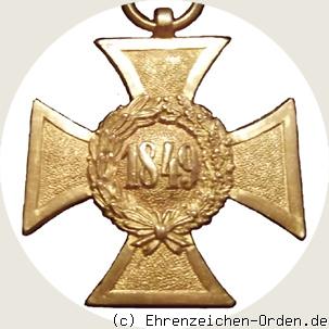 Erinnerungskreuz für Nichtkämpfer 1849 R&uuml;ckseite