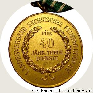 Feuerwehr-Medaille für 40 Jahre Freistaat Sachsen 1920 R&uuml;ckseite