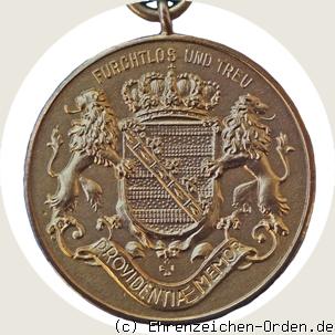 Sächsische Kriegerverdienst-Medaille 1914/1918 in Gold R&uuml;ckseite