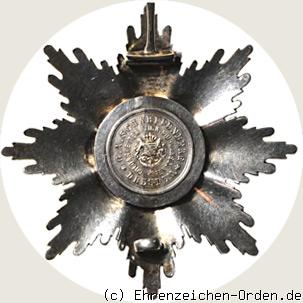 Hausorden der Rautenkrone – Bruststern R&uuml;ckseite