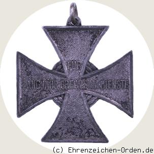 Kreuz für langjährige freiwillige Samariterdienste R&uuml;ckseite