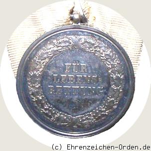 Silberne Medaille für Lebensrettung 6.Form 1905 R&uuml;ckseite