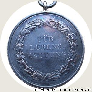 Silberne Medaille für Lebensrettung  5. Modell 1903 R&uuml;ckseite