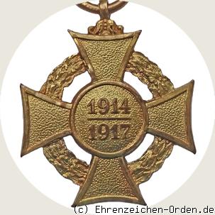 Ehrenkreuz für freiwillige Wohlfahrtspflege im Kriege 1914-17 R&uuml;ckseite