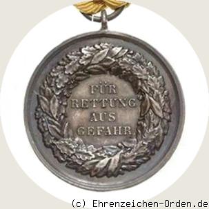 Silberne Medaille – Für Rettung aus Gefahr 1898 (3. Form) R&uuml;ckseite