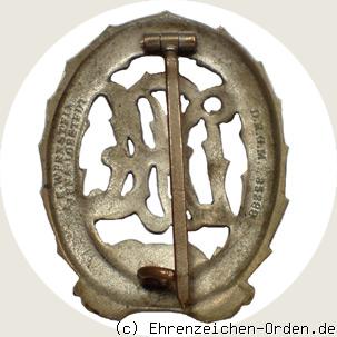 Sportabzeichen DRA (Deutscher Reichsausschuss für Leibesübungen) in Silber R&uuml;ckseite
