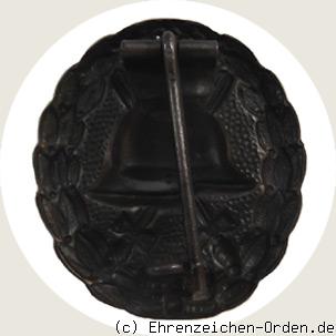 Verwundetenabzeichen für die Armee und Kolonialtruppen 1918 in Schwarz R&uuml;ckseite