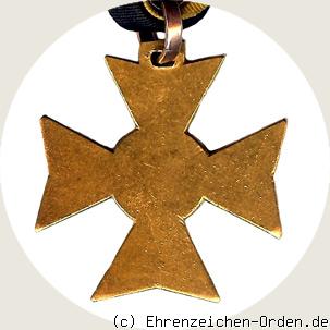 Goldenes Ehrenzeichen für den Feldzug 1815 R&uuml;ckseite