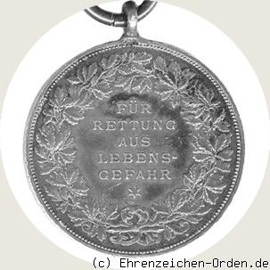 Rettungsmedaille in Silber R&uuml;ckseite